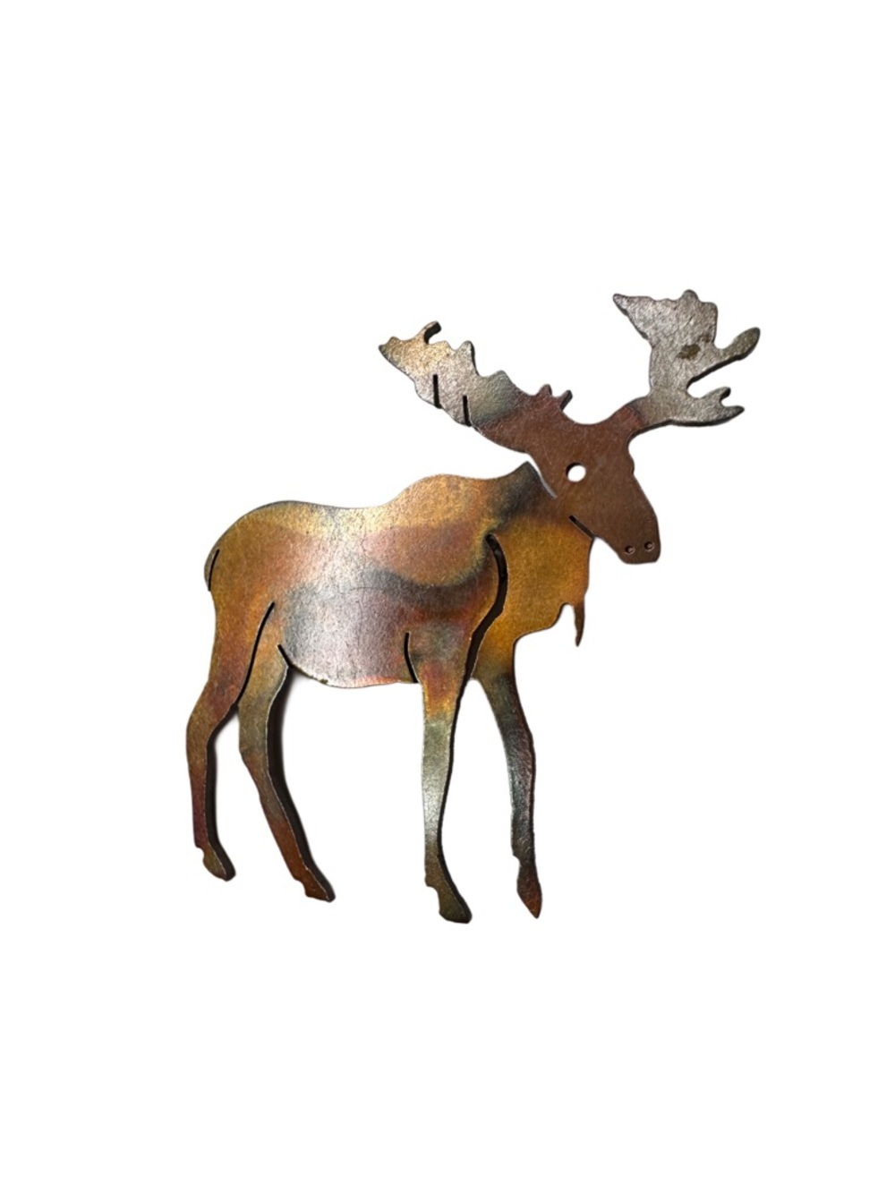 5/$25 😻 Metal Moose Brooch - Rustic Finish